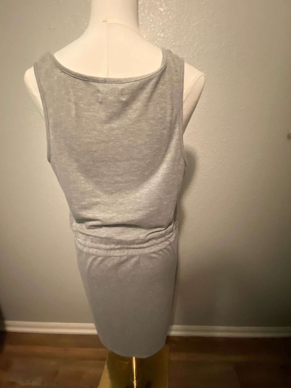 Casual Sleeveless Drawstring Waist Dress - Light Gray activewear - Picture 7 of 10